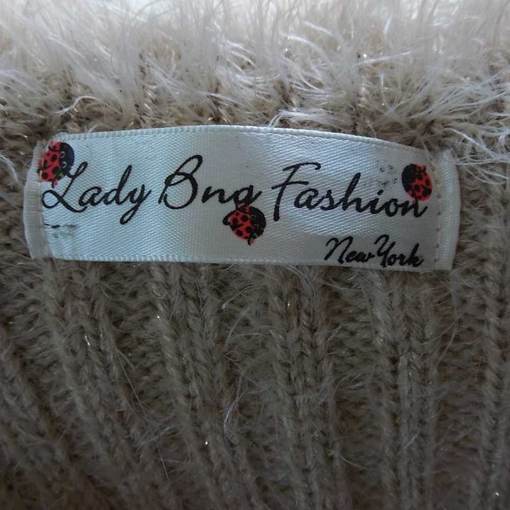 Lady Bug Fashion Tan Crochet Sweater Vest - Picture 7 of 7